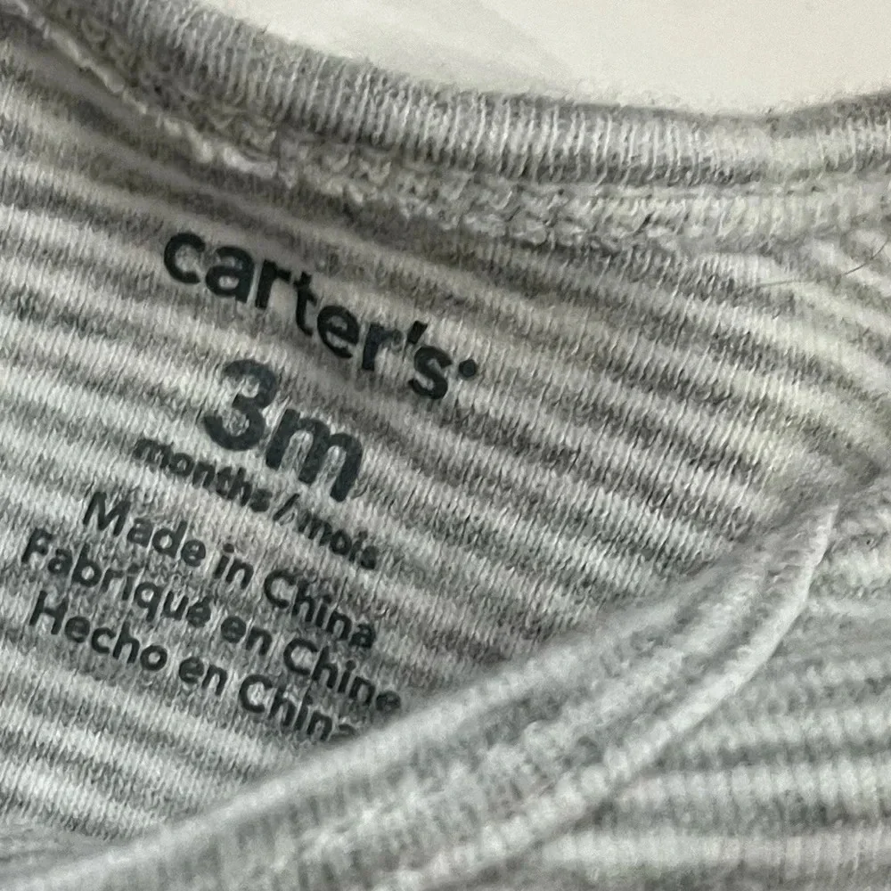 Carters • 4 Pack Baby Onesies White Grey Dogs